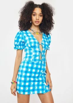 Another Girl Gingham Wrap Skirt Bottoms