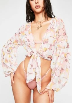 Power 2 The Flower Tops Anita Tie Front Top