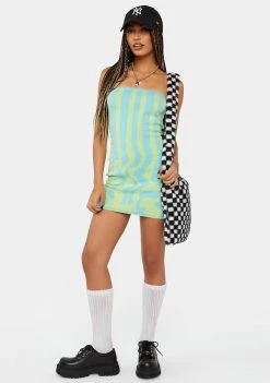 Another Girl Wavy Stripe Bandeau Mini Dress