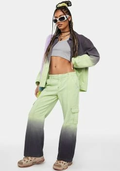Another Girl Cargo Pants Dip Dye Utility Trousers