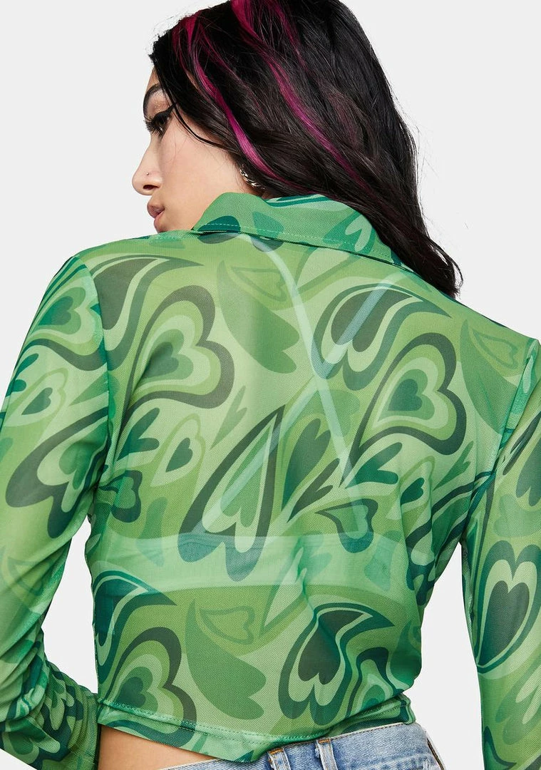 Promo π€© Pretty Garbage Tops Heart Mesh Crop Top β 6 Pretty Garbage Tops Heart Mesh Crop Top