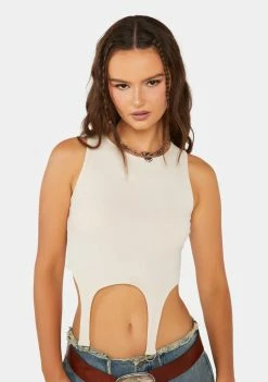 Pretty Garbage Ribbed Garter Tank Tank Crop Top