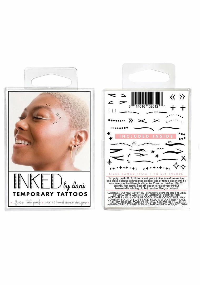 Cheap π INKED By Dani Temporary Tattoos Face Tats Pack π 5 INKED By Dani Temporary Tattoos Face Tats Pack