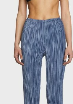 Pretty Garbage Blue Plisse Knit Flare Pants Bottoms