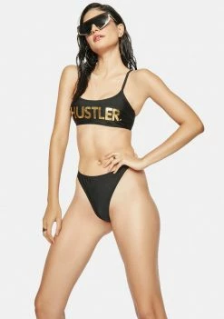 Noir Hustler Logo Bikini Top