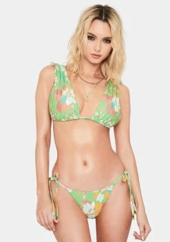 Power 2 The Flower Swim Angeline Tie Side Floral Bikini Bottoms