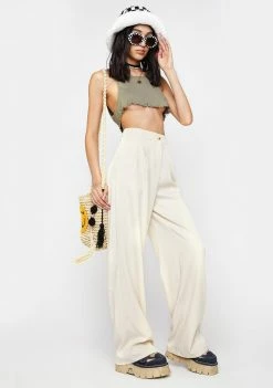 Pretty Garbage Wide Leg Tailored Pants Bottoms