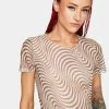 Pretty Garbage Swirl Print Mesh Baby Tee