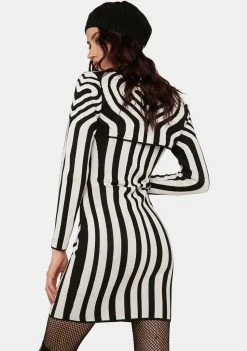 Another Girl Maggie Heart Illusion Knit Dress And Shrug Set Little Black Dresses