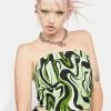 Top 10 π Another Girl Tops Green Swirl Print Bandeau β¨ 1 Another Girl Tops Green Swirl Print Bandeau