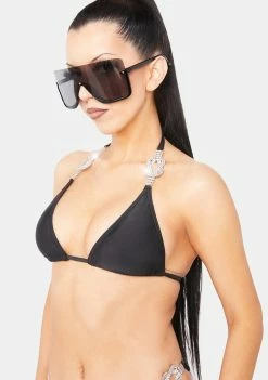 Hustler Bikini Tops Rhinestone Micro Triangle Bikini Top