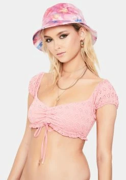 Power 2 The Flower Coral Lottie Peasant Bikini Top