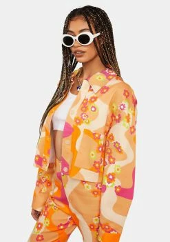 Another Girl Psychedelic Floral Shacket