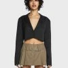 Pretty Garbage Cropped V-Neck Blazer Outerwear