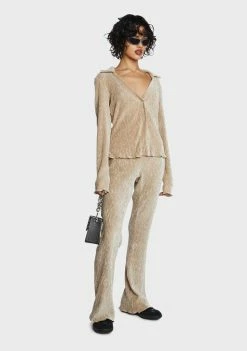 Wholesale π― Pretty Garbage Tops Beige Plisse Knit Collared π Shirt βοΈ 11 Pretty Garbage Tops Beige Plisse Knit Collared Shirt