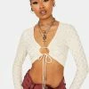 Pretty Garbage Checkered Drawstring Crop Top Tops