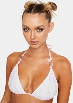 Hustler Swim Snake Rhinestone Bikini Top