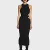 Pretty Garbage Dresses Cut Out Ribbed Knit Midi Dress