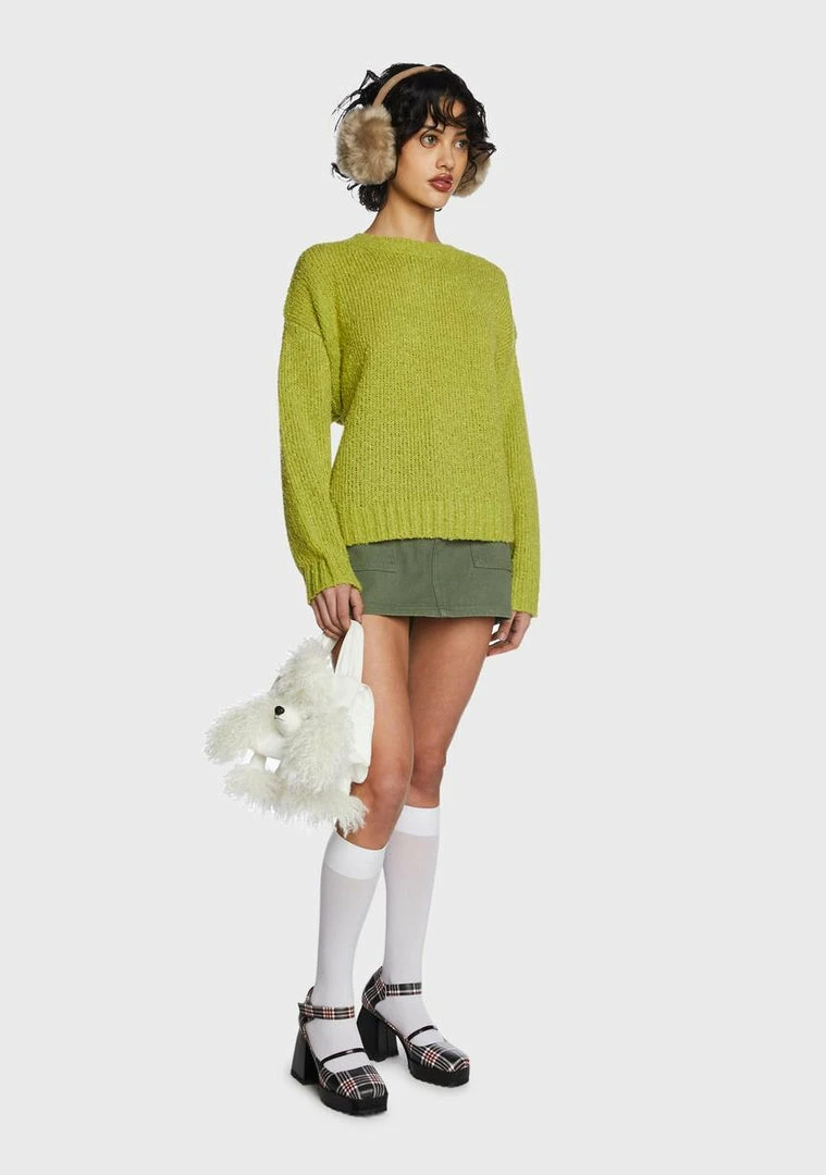 Outlet β Pretty Garbage Dusty Lime Oversized Boucle Knit Sweater Tops π 7 Pretty Garbage Dusty Lime Oversized Boucle Knit Sweater Tops