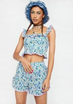 Another Girl Ruffle Ditsy Shorts Bottoms