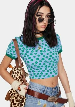 Pretty Garbage Ditsy Floral Baby Tee Tops