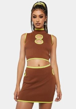 Another Girl Contrast Binding Knit Skirt