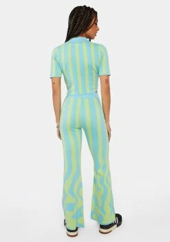 Another Girl Wavy Stripe Knit Trousers