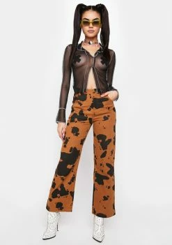 Pretty Garbage Contrast Stitch Mesh Blouse Tops