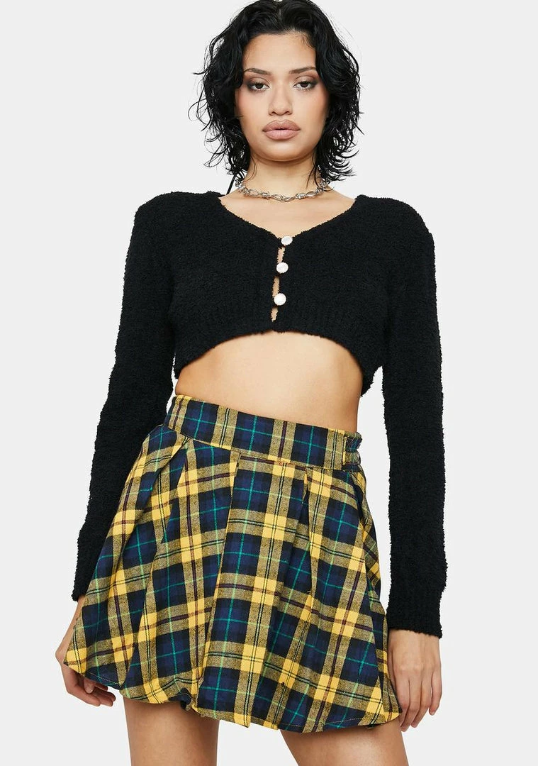 Cheap π₯° Pretty Garbage Noir Knit Cropped Long Sleeve Cardigan π₯° 3 Pretty Garbage Noir Knit Cropped Long Sleeve Cardigan