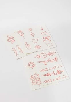 INKED By Dani Red Ink Temporary Tattoo Pack Temporary Tattoos
