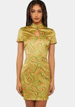 Another Girl Sundress Psychedelic Keyhole Mini Dress