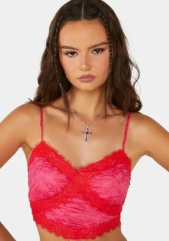 Pretty Garbage Asymmetrical Hem Lace Cami