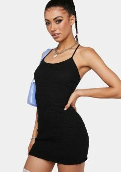 Pretty Garbage Textured Mini Dress Little Black Dresses
