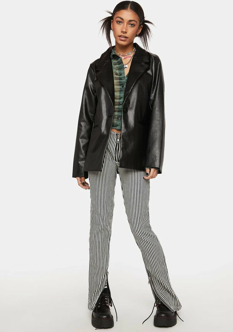 Brand new β€οΈ Pretty Garbage Vegan Leather Oversized Blazer π― 5 Pretty Garbage Vegan Leather Oversized Blazer