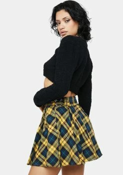 Pretty Garbage Plaid Pleated High Waist Mini Skirt Bottoms