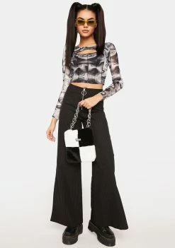 Pretty Garbage Tops Swirl Mesh Top