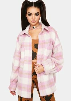 Pretty Garbage Sunset Plaid Shirt Jacket Jackets & Bombers
