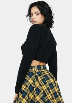 Cheap π₯° Pretty Garbage Noir Knit Cropped Long Sleeve Cardigan π₯° 9 Pretty Garbage Noir Knit Cropped Long Sleeve Cardigan
