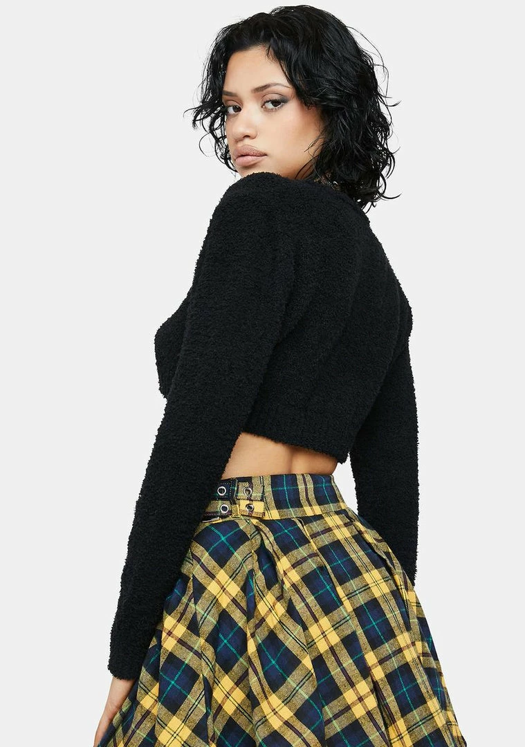 Cheap π₯° Pretty Garbage Noir Knit Cropped Long Sleeve Cardigan π₯° 6 Pretty Garbage Noir Knit Cropped Long Sleeve Cardigan
