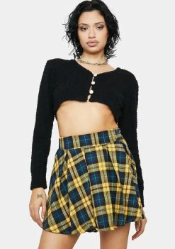 Pretty Garbage Plaid Pleated High Waist Mini Skirt Bottoms