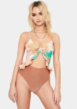 Power 2 The Flower Paradise Poppies Carly One-Piece Swimsuit