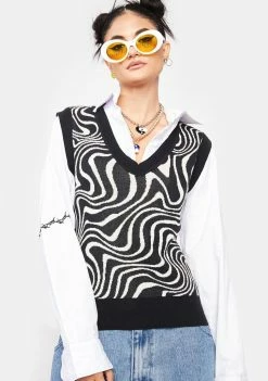 Another Girl Swirl Knit Tank Top Tops