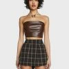 Pretty Garbage Brown Vegan Leather Tube Top