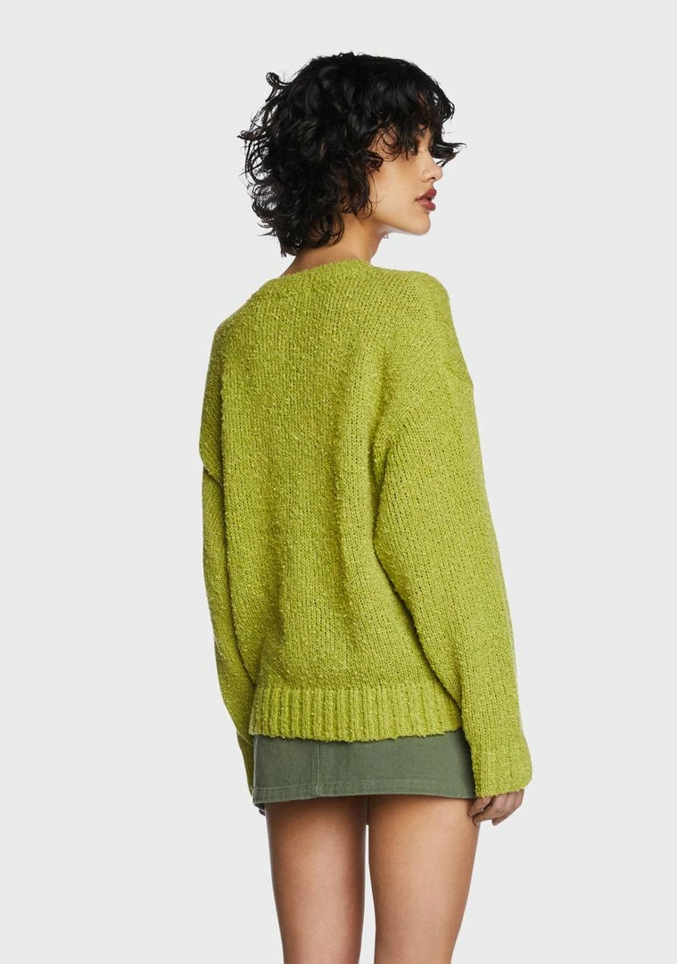 Outlet β Pretty Garbage Dusty Lime Oversized Boucle Knit Sweater Tops π 6 Pretty Garbage Dusty Lime Oversized Boucle Knit Sweater Tops