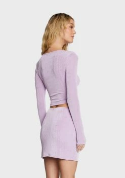 Pretty Garbage Jewel Trim Long Sleeve Top