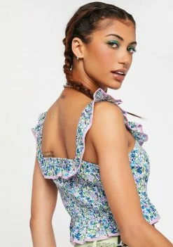 Buy π Another Girl Smocked Ditsy Crop Top π 9 Another Girl Smocked Ditsy Crop Top