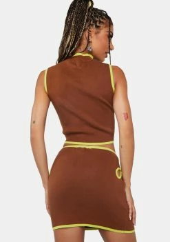 Another Girl Contrast Binding Knit Skirt