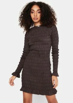 Another Girl Shirring Mini Dress