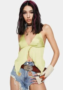 Pretty Garbage Satin Halter Top Tops