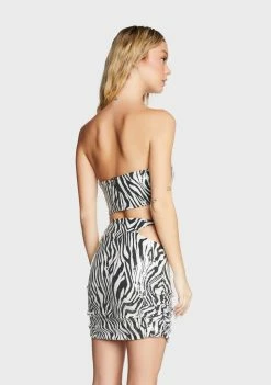 Pretty Garbage Zebra Sequin Tube Top Tops